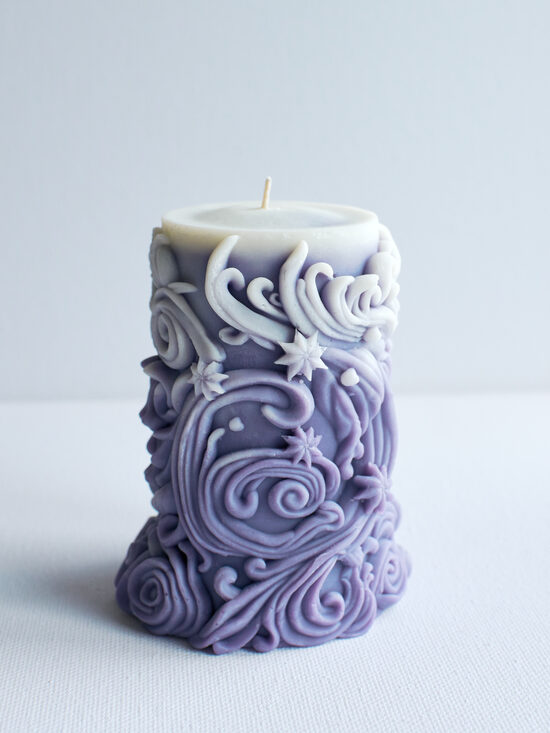 Rankų darbo sojų vaško žvakė 